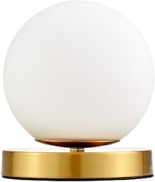 LAMPA STOŁOWA BIURKOWA NOWOCZESNA MOSIĘŻNA BIAŁA KULA FREDICA