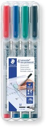 Staedtler, Foliopis zmywalny Lumocolor, M, 4 kolory,