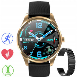 Różowozłoty smartwatch G.Rossi czarny pasek