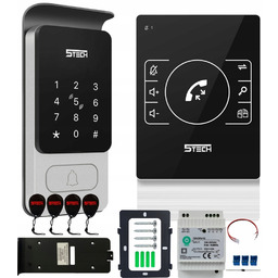 Domofon głośnomówiący dwużyłowy Echo One 5tech zasilacz szyna