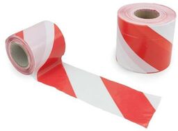 Taśma ostrzegawcza czerwono - biała 80mm/250m