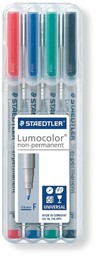 Staedtler, Foliopis zmywalny Lumocolor, F, 4 kolory,