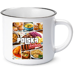 Kuchnia polska - kubek emaliowany na prezent