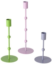 Metalowe świeczniki Kimberly, 3 sztuki, pastelowe kolory
