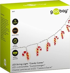 goobay 58117 łańcuch świetlny LED z laskami cukrowymi,