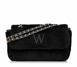 Damska torebka crossbody z futerkiem czarna