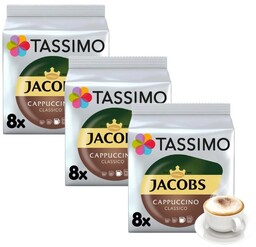 ZESTAW - Kapsułki Tassimo Jacobs Cappuccino Classico 3x8
