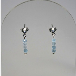 Kolczyki Akwamaryn 3mm - Crystals Break Srebro 925