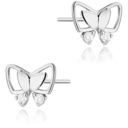 Złote kolczyki z diamentami białe złoto pr. 585