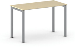 Biurko PRIMO SQUARE, 120x60 cm, szaro-srebrna podstawa, brzoza