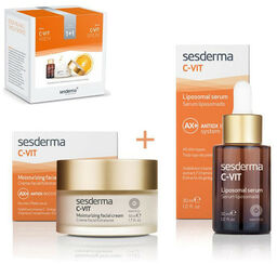 SesDerma Zestaw C-VIT krem nawilżający + serum liposomowe