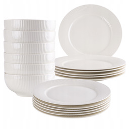 Serwis Obiadowy Porcelanowy Komplet Talerzy 6 Osób 18