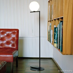 Lampa Podłogowa FLOS, IC F2, ściemnialny, czarny, salon,