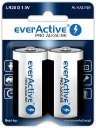 Baterie LR20 everActive Pro Alkaline (blister) 2 sztuki