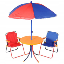 Zestaw Ogrodowy Z Parasolem Składany Dla Dzieci