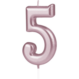 Świeczka cyferka różowe złoto - 5 - pięć