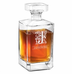 Karafka szklana burbon z grawerem dla gentlemana