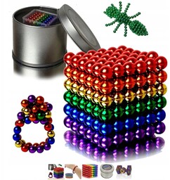 KULKI 3MM TĘCZA MAGNETYCZNE NEOCUBE 216 SZT +