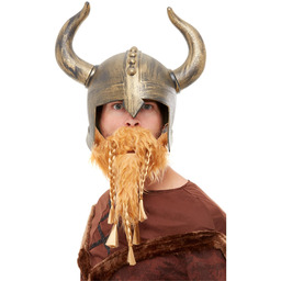 Viking Helmet, Gold, with Beard