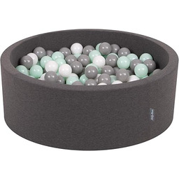 KiddyMoon Suchy Basen 90X30cm/200 Piłek 7Cm, Okrągły Miękki