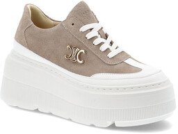 Armodo Beżowe Sneakersy Modne Obuwie Damskie Na Platformie