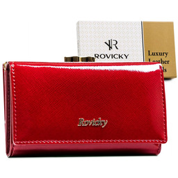 Skórzany portfel damski na bigiel i zatrzask