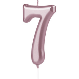 Świeczka cyferka różowe złoto - 7 - siedem