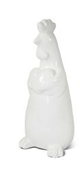 Dekoracyjna figurka w kształcie kury biała
