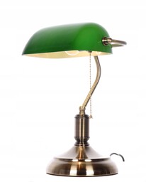 Lampa Bankierska Biurkowa Stołowa Klasyczna Zielona Banker