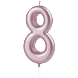 Świeczka cyferka różowe złoto - 8 - osiem