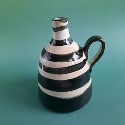 Pakamera Wazon butelka czarno białe prążki pasy ręcznie