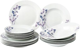 Komplet Talerzy Serwis Obiadowy Porcelana Zestaw Dla 6