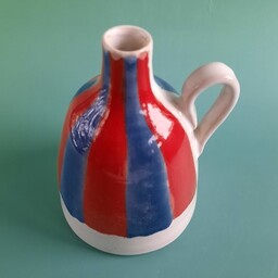 Pakamera Wazon butelka biało niebiesko czerwona pasy morski