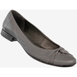 Baleriny Damskie Skórzane Buty Na Płaskim Obcasie Szare