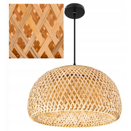 Lampa sufitowa wisząca Zwis klosz pleciony Boho jasne