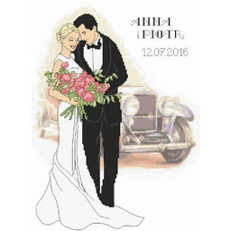 Haft krzyżykowy - Aida z nadrukiem - Metryczka