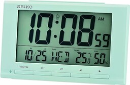 Seiko Clock budzik cyfrowy jasnoniebieski LCD QHL090L