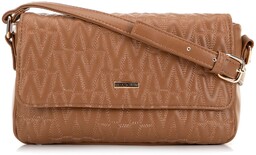 Damska torebka crossbody z przeszyciami brązowa