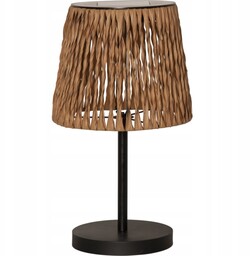 Lampa solarna ogrodowa Led stołowa Cesta rattanowy klosz