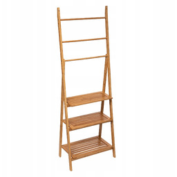 Regał Łazienkowy +wieszak Na Ręczniki Bambus 153cm