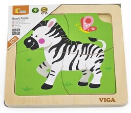 VIGA Puzzle Na podkładce: Zebra 51317 (4 elementy)