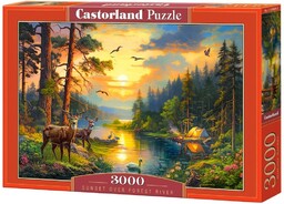 Castorland PUZZLE 3000 SUNSET OVER FOREST RIVER CASTOR