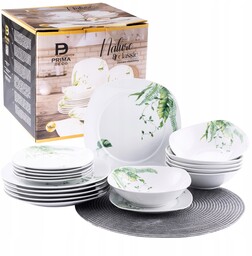 Serwis Komplet Obiadowy Talerze Białe Zastawa Porcelanowa