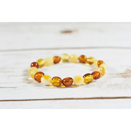 Pakamera Bransoletka z bursztynu naturalnego elastyczna
