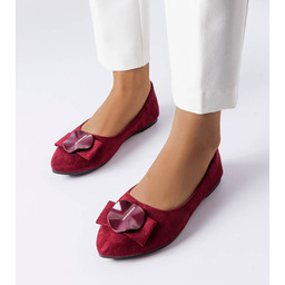 Bordowe balerinki zdobione cyrkoniami Rémy -36