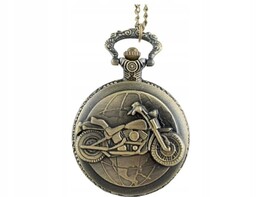 Zegarek kieszonkowy na łańcuszku motocykl