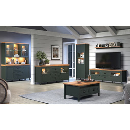 Półka wisząca zielona / dąb Evoke mat 156