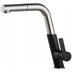 Deante Silia Bateria Kuchenna Wyciągana Wylewka Czarna