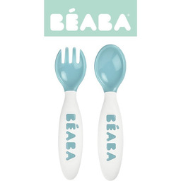 Beaba, Sztućce plastikowe w etui, Blue