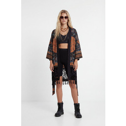 Desigual Kimono z frędzlami w etnicznym stylu